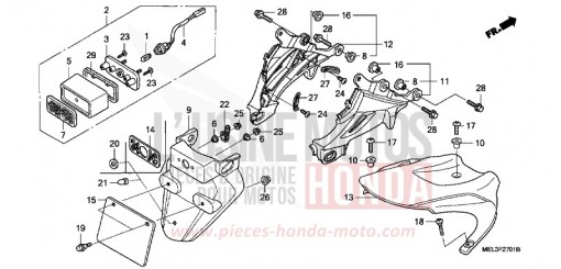 PARAFANGO POSTERIORE (CBR1000RR6/7) CBR1000RR7 di 2007